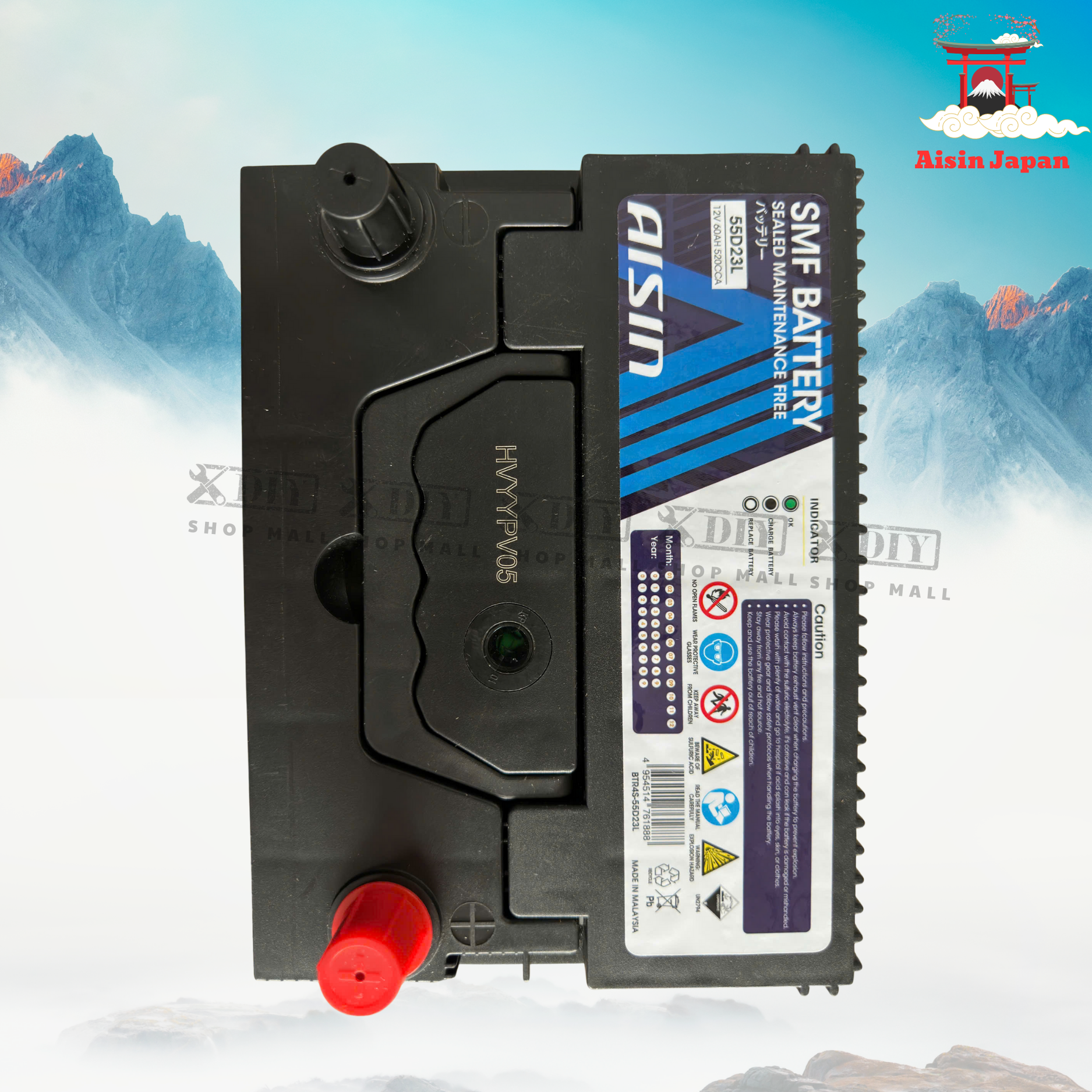 Ắc quy AISIN SMF BTR4S-55D23L 2 Ắc quy AISIN SMF BTR4S-55B23L