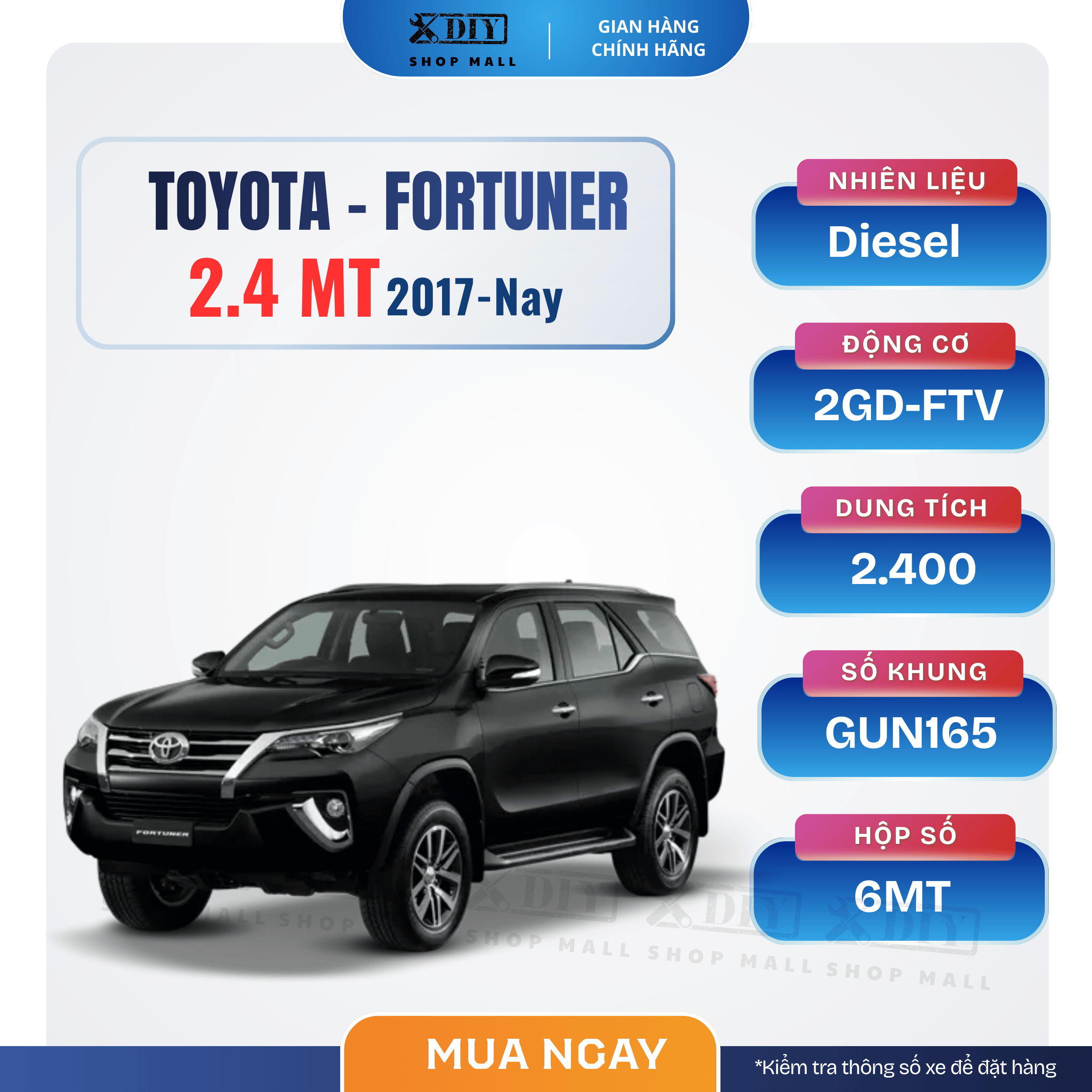 Combo bảo dưỡng Fortuner 2.4 MT 2017–nay 1 Combo bảo dưỡng Fortuner 2.4 MT 2017–nay