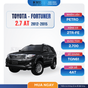 Combo bảo dưỡng Toyota Fortuner 2.7 AT 2012–2015 Giải pháp bảo dưỡng toàn diện cho xe xăng – Đồng bộ phụ tùng Nhật Bản – Tối ưu chi phí vận hành - Dành cho Toyota Fortuner 2.7 AT (2TR-FE, 2.700cc, 4AT, khung TGN61)