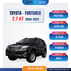 Combo bảo dưỡng Fortuner 2.7AT 2009–2012 là giải pháp bảo dưỡng trọn gói giúp xe vận hành êm ái, sang số mượt và kéo dài tuổi thọ động cơ, hộp số và hệ truyền động.
