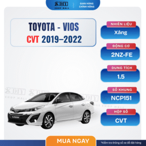 Combo bảo dưỡng Toyota Vios CVT 2019–2022 (2NZ-FE, NCP151) gồm nhớt 0W20/5W30, dầu hộp số CVT CFE+, lọc hộp số, nước làm mát, lọc gió, dầu thắng. Giải pháp bảo dưỡng định kỳ tiết kiệm và bền bỉ.